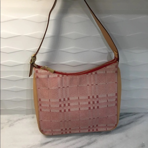 Burberry Handbags - Burberry Vintage Authentic Red Denim Satchel Bag